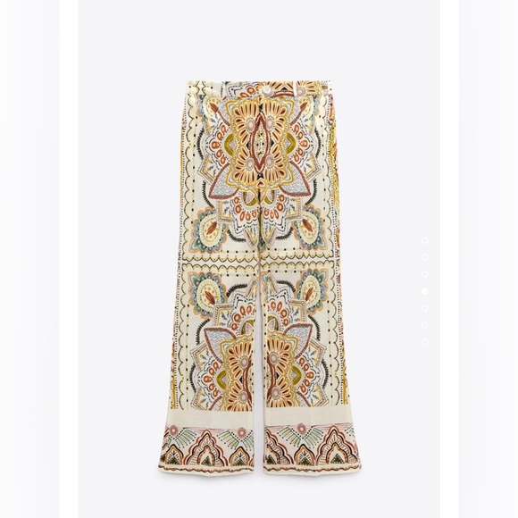 ZARA LINEN BLEND PRINTED SUIT size XL - Picture 11 of 14